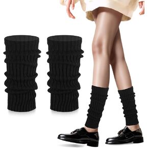 Women's Leg Warmers, 2 Pack Leg Warmers 80s, Retro Fashion Knit Leg Warmers for Girls Dance Sports Yoga
