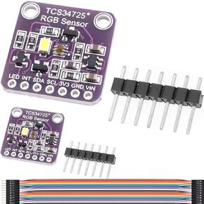 TCS34725 RGB Light Color Module TCS-34725 Color Sensor Colour Recognition Board with IR Filter and White LED IIC Interface High Sensitivity for Arduino - 2PCS