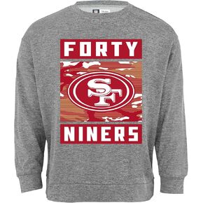 Zubaz NFL Men's Heather Grey Camo Team Crewneck Sweatshirt