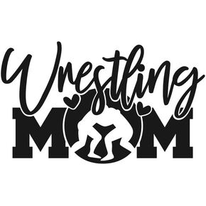 Wrestling Mom Heart NOK Decal Vinyl Sticker |Cars Trucks Vans Walls Laptop| Black |7.4 x 4.5 in|NOK1725