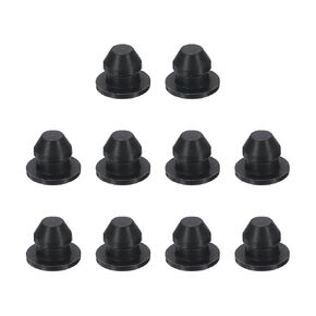 uxcell 10pcs Hole Plug 3/16 Inch (5mm) Button Plugs Fit for 4.5mm Hole, Snap in Locking Hole Tube Plug Silicone Tube Waterproof Plug Tube Plug, Black