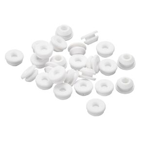 uxcell 28Pcs Silicone Plugs, Rubber Round Snap in Locking Hole Plugs for 6.5-7mm Hole, Hole Stoppers Waterproof Hole Plug for Metal Tube, Furniture End Caps Inserts, White