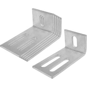 6 Pcs Slotted Corner Braces, 4-1/2" x 2-5/8" x 2", Accept 1/2" Bolt, L Shape Angle Brackets, 3/16" (5mm) Thick