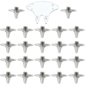 22pcs Replacement Metal Cricket Spikes Screw In Studs Cleats Pins With Spanner For Light Weight Cricket Shoes Golf Shoes Thread Diameter 5.7mm