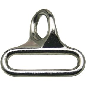 Tianbang Silvery Triangle Buckle String and Bandage Connector 1" Oval Diameter Pack of 10