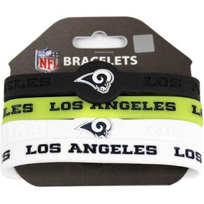 Aminco NFL Los Angeles Rams NFL-BC-283-33 Bracelets (4 Pack), One Size, Team Colors