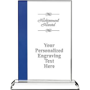 7" Sapphire Blue Florence Florence Personalized and Engraved Crystal Awards
