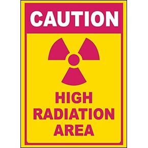 Vinyl Stickers - Bundle - Safety and Warning & Warehouse Signs Stickers - Caution High Radiation Area Sign - 3 Pack (3.5" x 5")