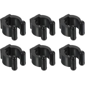 PATIKIL 17mm Dia Billiards Cue Locating Clip Holder, 6 Pack Plastic Snooker Clip for Fishing Rod Pool Cue Rack Storage, Black