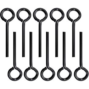 10pcs Black 5/32 inch Standard Hex Dogging Key with Full Loop, Metal Allen Wrench Door Key for Push Bar Panic Exit Device