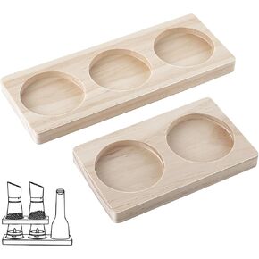 Saillong 2 Pack Salt and Pepper Mill Trays, Pepper Grinder Rest for Spice Pod, Pepper Mill Holder & Rest, Stackable Storage Trays, Inner Dia 3inch Tray