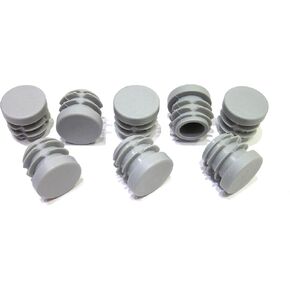 7/8 Inch Round Plastic End Cap (for Hole Size from 23/32 to 13/16, Including 3/4 inches), Furniture Finishing Plug (Flat, Grey, 8)