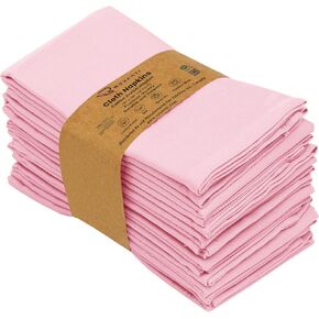 RUVANTI Cloth Napkins Set of 12, 18x18 Inches Napkins Cloth Washable, Soft, Durable, Absorbent, Cotton Blend. Table Dinner Napkins Cloth for Hotel, Christmas, Dinner, Parties - Multi Color