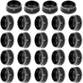 24Pack 2.36Inch (60mm) Round Plastic Plugs, Inserts, Black End Caps for Metal Tubing, Hardware Plug, Fences, Glide Protection from Chair Legs and Furniture,Round Plastic Hole Plugs