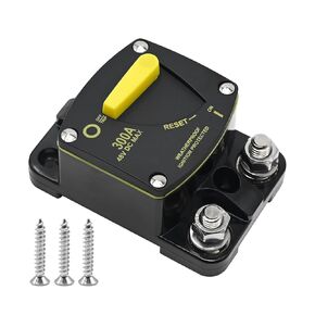 300A Amp Circuit Breaker DC 12-48V with Manual Reset Water Proof for Boat Marine RV Yacht Battery Trailer Bus Truck ATV Winches Stereo Audio Electronic Battery Solar System