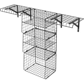 X-cosrack Wall Mounted Garage Shelving with Wire Basket