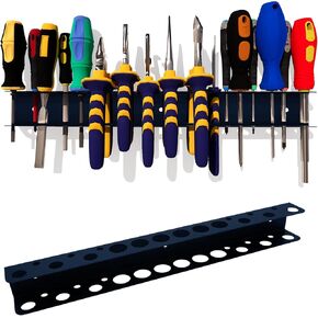 Screwdriver Organizer, Pliers Rack, Heavy Duty Wall Mounted Tool Storage Rack, Hand Tools Organizer, Metal Organizer for Garage Workshop, Garage Tool Organizer Wall Mount，15.75 Inch