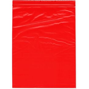 Plymor 8" x 10" (Pack of 100), Red 2 Mil Zipper Reclosable Plastic Bags