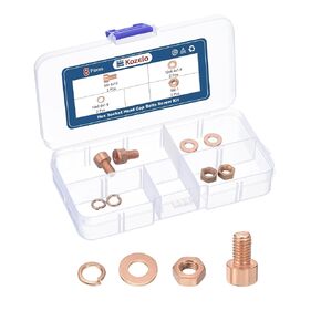 8pcs M6 Socket Head Cap Screws Bolts Nuts Assortment Kit - [M6-1x10mm] Red Copper Fully Threaded Hex Screw for 3D Printer Use