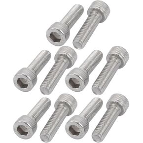 uxcell M6x20mm 304 Stainless Steel Left Hand Thread Hex Socket Head Cap Screw Bolt 10pcs