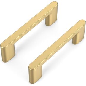 Peaha 6 Pack 5 Inch Gold Drawer Pulls Square Brass Cabinet Handles Aluminum Alloy Hardware for Kitchen Dresser Cupbpard