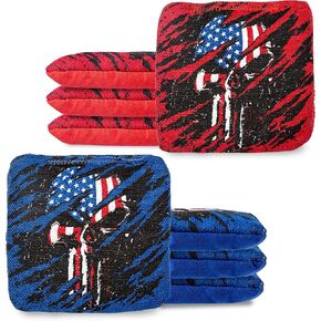 Play Platoon Tournament Series Cornhole Bags - Pro Style Dual Sided Slick and Sticky Side Bags - Set of 8 - Designed in USA