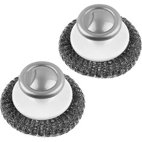 2 Pack Stainless Steel Wool Scrubber, Scrubbing Scouring Pad, Steel Wool Scrubber for Kitchens, Bathroom and Kitchen Pots, Pans, Sink(Grey)