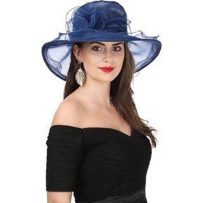 SAFERIN Women's Organza Church Fascinator Bridal Tea Party Wedding Hat