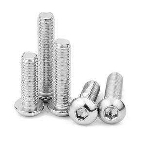 1/4-20 x 3/4" Bolts Screws - 304 Stainless Steel Button Head Socket Cap Bolts, Allen Hex Drive, Bright Finish, Fully Machine Thread-30 Pack