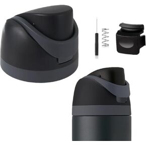 1Pack Replacement Lid for Owala Freesip,One Button Water Bottle Top Lid Compatible with Owala Cup 16oz 24oz 32oz 40oz,Leakproof Replacement Lid Accessory for Owala Free Sip (Black)