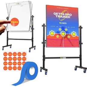 WES Getta Pro Trainer ، Rebounder Pickleball Practice مع موقف وزاوية قابلة للتعديل | أدوات تدريب المخلل | لوحة المخلل دنك