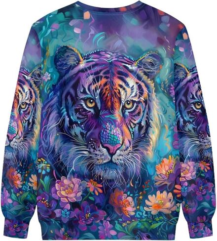 PinUp Angel Cute Animal Sweatshirts for Women Long Sleeve Funny Artistic Oil Painting Patterned Pullover Tops Blouse in Kuwait