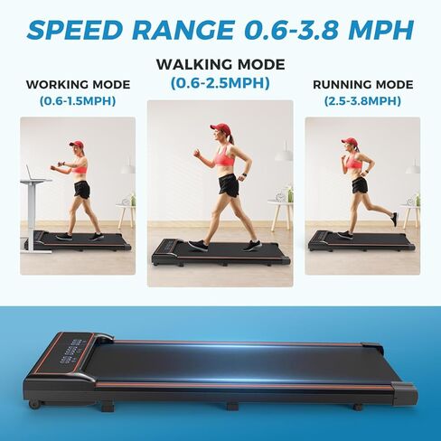 OLIXIS Slim Armless Treadmill for Small Spaces, Quiet Under-Desk Walking Pad, Portable Design for Home Office Exercise, Space-Saving and Perfect for Apartments or Remote Workouts in Kuwait