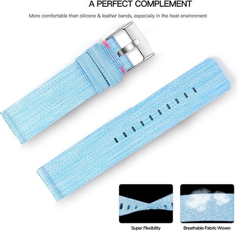 Compatible with Cubitt Viva Pro Smart Watch Band, Breathable Nylon Woven Fabric Replacement Accessory Strap Compatible for Cubitt Viva Pro, Viva, Aura Pro, Aura Smart Watch in Saudi Arabia