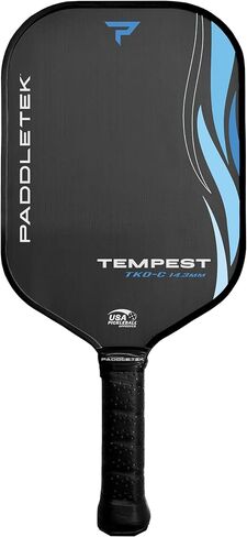 PADDLETEK TEMPEST TKO -C 14.3MM - مجاذيف محترفة للمخلل مع CORMERAY BAYSHOMER - PT -700 ألياف الكربون أحادي الاتجاه - الترجيح الالتواء وقيادة عالية الأداء - USAPA معتمدة in Saudi Arabia