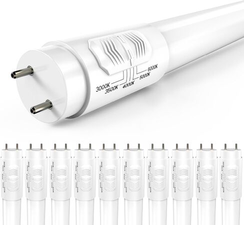 Sunco 10 Pack T8 LED LED 4 أقدام ، استبدال أنبوب الفلورسنت LED ، ضوء أنبوب LED 4 أقدام ، تجاوز الصابورة ، 18W ، 2200 LM ، CCT 3000K/3500K/4000K/5000K/6000K ، قوة واحدة ، عدسة Frosted UL in Kuwait