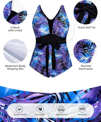 Hanna Nikole Women Plus Size One One One Swimsuits Switch Control Suits Simling V Deck Swimwear 2025 with teel self in Kuwait