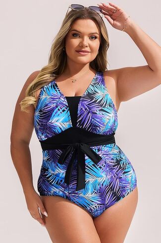 Hanna Nikole Women Plus Size One One One Swimsuits Switch Control Suits Simling V Deck Swimwear 2025 with teel self in Kuwait