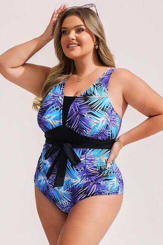 Hanna Nikole Women Plus Size One One One Swimsuits Switch Control Suits Simling V Deck Swimwear 2025 with teel self in Kuwait