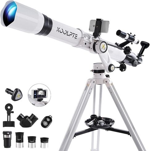 Telescope with Digital Eyepiece - Astronomy Refracting Telescope 90mm Aperture 900mm Vertisteel Altazimuth Mount, Compact and Powerful for Beginners,Professionals and Kids, Perfect for Observing White in Saudi Arabia