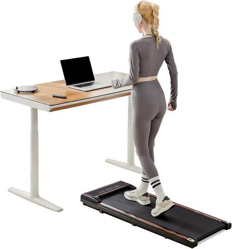 Dumos Portable Armless Prachill-وسادة المشي الهادئة والهدوء تحت Desk مع سرعة قابلة للتعديل 0.6-3.8 ميل في الساعة ، ولياقة 3 في 1 لاستخدام المنزل والمكتب ، الأسود in Kuwait
