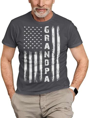Veracco® Grandpa American Vintage USA Flag Gifts for Grandpa Dad Husband Men's T-Shirt in Saudi Arabia