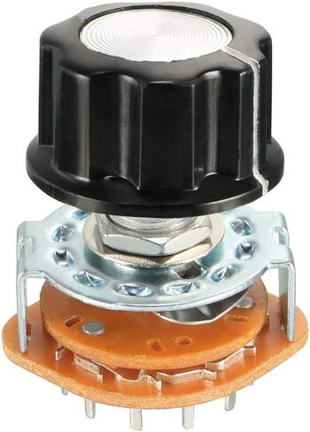uxcell 3P4T 3 Pole 4 Position Selectable Single Deck Band Channel Rotary Switch Selector with plastic knob in Saudi Arabia
