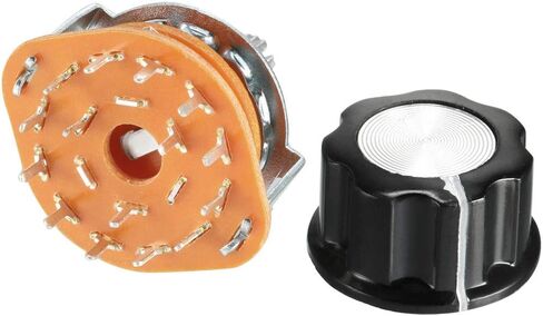 uxcell 3P4T 3 Pole 4 Position Selectable Single Deck Band Channel Rotary Switch Selector with plastic knob in Saudi Arabia