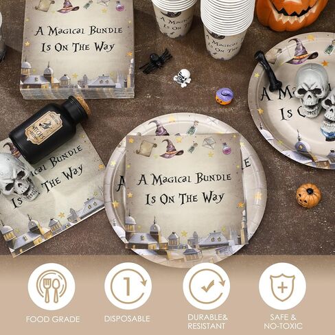 Hushee 200 Pcs Blue Bear Baby Shower Paper Plates Napkins Cups Baby Shower Party Supplies Tableware Set Bear Theme Disposable Cup Napkin for 50 Guest Boy Sets Spring Party Decoration Boy Girl in Kuwait