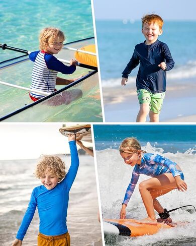 Boys Rash Guard Long Sleeve UPF 50+ Kids Swim Shirts Youth Quick Dry Sun Water Shirt for Fishing in Kuwait
