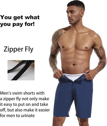 difficort Mens Swim Trunks with Compression Liner 9" Zipper Fly Bathing Suits Quick Dry Swimming Shorts with Zipper Pockets in Saudi Arabia