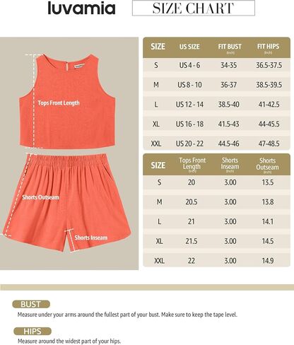 Luvamia Linen مجموعات قصيرة للنساء من قطعتين مطابقة للدبابات بلا أكمام غير رسمية وملابس صيفية عالية الخصر in Saudi Arabia