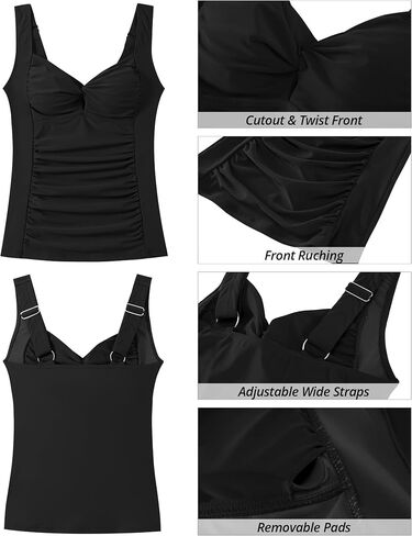 قمم Tankini Grapent للنساء Twist Front Bashole Suits Swim Tankini Swimsuits مبطنة in Kuwait