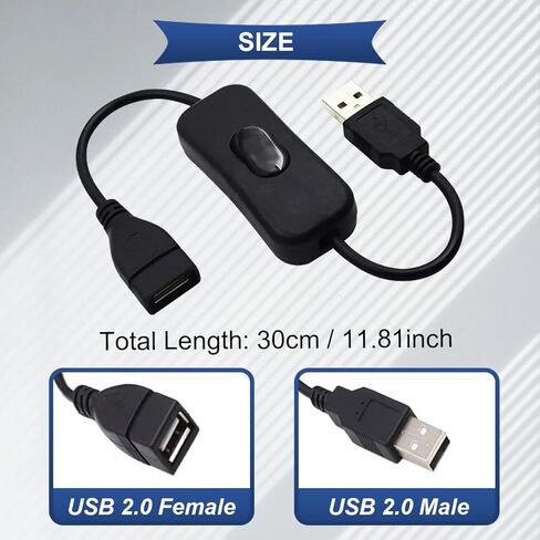 4 حزمة USB 2.0 من الذكور إلى كابل أنثى مع مفتاح التشغيل/إيقاف تشغيله ، 30 سم بالأبيض والأسود مفتاح موسيقى الروك USB لقيادة مسجل ، مصباح مكتب LED ، مروحة USB ، شريط LED مع كابل امتداد USB in Kuwait